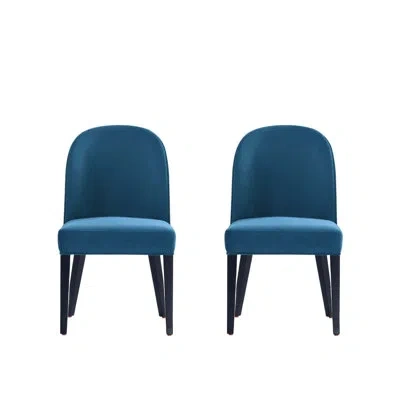 Manhattan Comfort Hillman Modern Velvet Upholstered Beech Wood Dining Chair In Espresso Wood