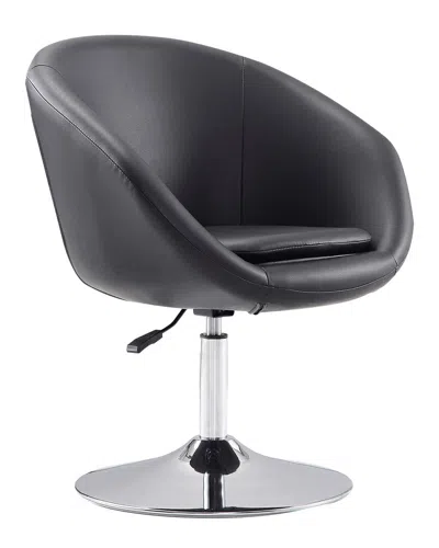 Manhattan Comfort Set Of 2 Hopper Swivel Adjustable Height Chairs In Black