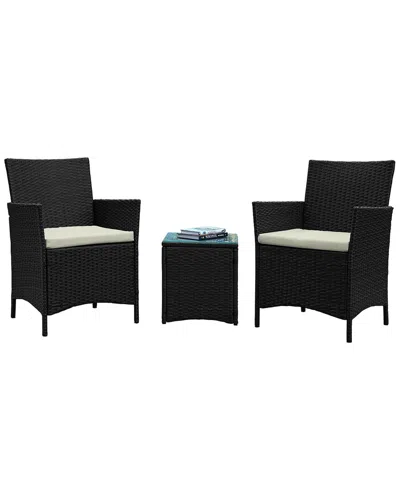 Manhattan Comfort Imperia Patio 2-person Seating Group With End Table In Grey
