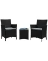 Manhattan Comfort Imperia Patio 2-person Seating Group With End Table In Grey