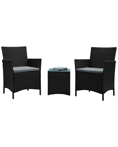 Manhattan Comfort Imperia Patio 2-person Seating Group With End Table In Grey
