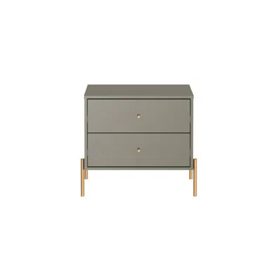 Manhattan Comfort Jasper Nightstand In Grey Gloss In Brown