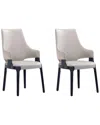 Manhattan Comfort Kara Modern Leatherette & Velvet Upholstered Dining Arm  Chair In Grey