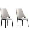 Manhattan Comfort Kara Modern Leatherette & Velvet Upholstered Dining Chair In Grey