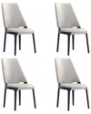 Manhattan Comfort Kara Modern Leatherette & Velvet Upholstered Dining Chair In Grey