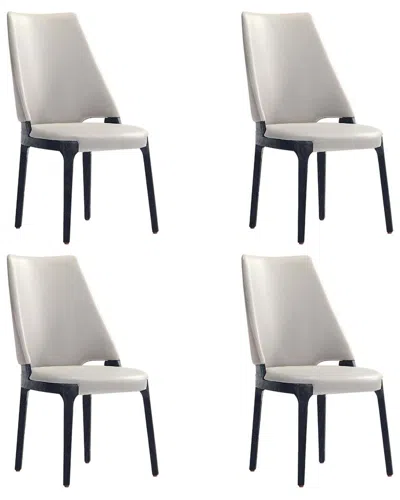 Manhattan Comfort Kara Modern Leatherette & Velvet Upholstered Dining Chair In Grey