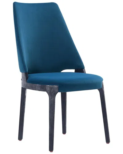 Manhattan Comfort Kara Modern Velvet Upholstered Dining Chair In Blue