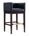 Manhattan Comfort Kingsley Barstool In Black And Dark Walnut