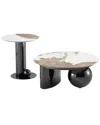 Manhattan Comfort Laurel 2pc Modern Coffee Table & End Table Set In Black