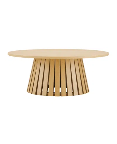 Manhattan Comfort Layla 35.4" Modern Coffee Table In Brown
