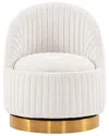 Manhattan Comfort Leela Modern 31.5" Chenille Upholstered Swivel Accent Chair