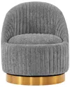 Manhattan Comfort Leela Modern 31.5" Chenille Upholstered Swivel Accent Chair