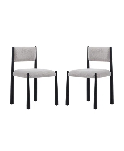 Manhattan Comfort Lennor Boucle Upholstered Dining Side Chairs, Set Of 2 In Gray