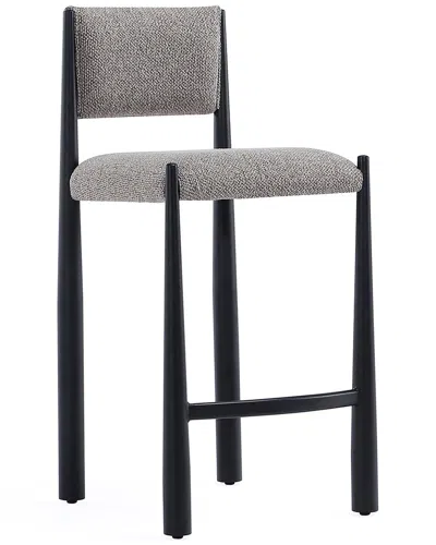 Manhattan Comfort Lennor Metal Boucle Counter Stool In Gray