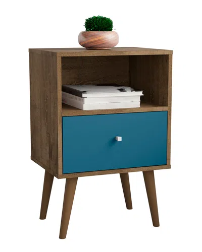 Manhattan Comfort Liberty Mid Century Modern Nightstand In Multi