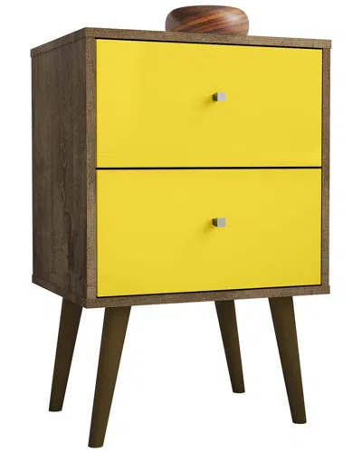 Manhattan Comfort Liberty Nightstand 2.0 In Yellow
