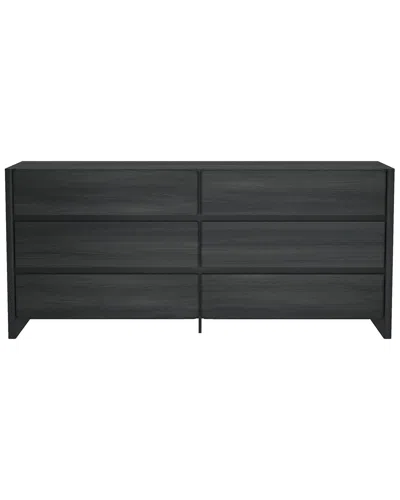 Manhattan Comfort Linda Modern 72in Double Wide Dresser (6-drawer) In Black