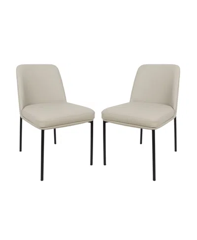 Manhattan Comfort Loft Faux Leather Upholstered Dining Side Chairs, Set Of 2 In Yellow