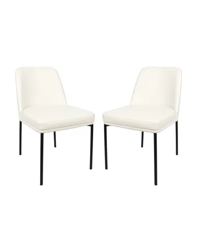 Manhattan Comfort Loft Faux Leather Upholstered Dining Side Chairs, Set Of 2 In White