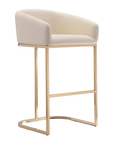 Manhattan Comfort Louvre Bar Stool In Brown