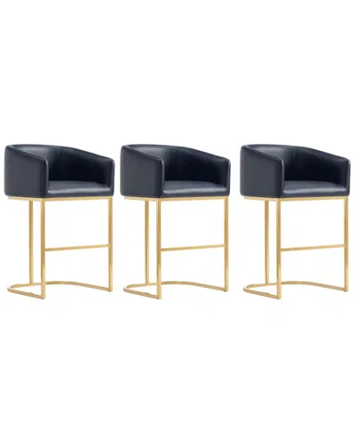 Manhattan Comfort Louvre Mid-century Modern Leathe