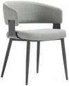 Manhattan Comfort Luce Stone Grey Textured Leather In Gray