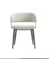 Manhattan Comfort Luce Textured 22.9" Leatherette Upholstered Dining Chair In Brown