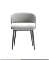 Manhattan Comfort Luce Textured 22.9" Leatherette Upholstered Dining Chair In Gray