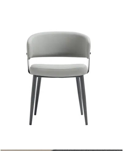 Manhattan Comfort Luce Textured 22.9" Leatherette Upholstered Dining Chair In Gray