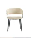 Manhattan Comfort Luce Textured 22.9" Leatherette Upholstered Dining Chair In Sand