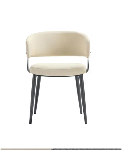 Manhattan Comfort Luce Textured 22.9" Leatherette Upholstered Dining Chair In Sand