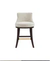 Manhattan Comfort Lucia 37.2" Chenille Upholstered Counter Stool In Brown