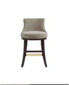 Manhattan Comfort Lucia 37.2" Chenille Upholstered Counter Stool In Brown