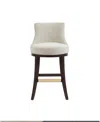 Manhattan Comfort Lucia 40.2" Chenille Upholstered Barstool In Brown