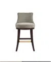 Manhattan Comfort Lucia 40.2" Chenille Upholstered Barstool In Gray
