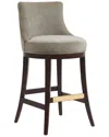 Manhattan Comfort Lucia Chenille Barstool With Beech Wood Legs In Neutral