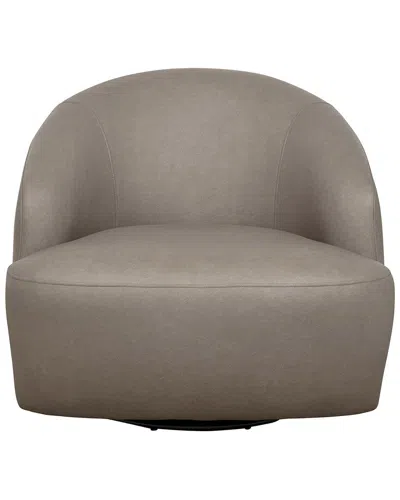 Manhattan Comfort Lukas Contemporary Modern Upholstered Swivel Accent Chair In Taupe In Brown