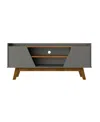 Manhattan Comfort Marcus 53.14" Medium Density Fiberboard 4-shelf Tv Stand In Gray And Nature