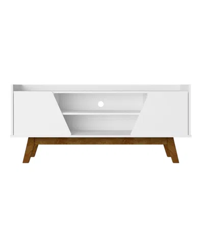 Manhattan Comfort Marcus 53.14" Medium Density Fiberboard 4-shelf Tv Stand In White