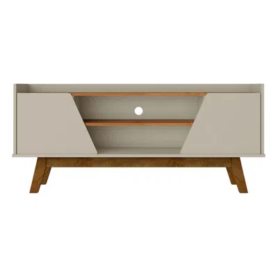 Manhattan Comfort Marcus 53.14 Tv Stand In Greige And Nature