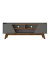 Manhattan Comfort Marcus 62.99" Medium Density Fiberboard 5-shelf Tv Stand In Greige And Nature