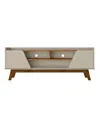 Manhattan Comfort Marcus 70.86" Medium Density Fiberboard 4-shelf Tv Stand In Off White And Nature
