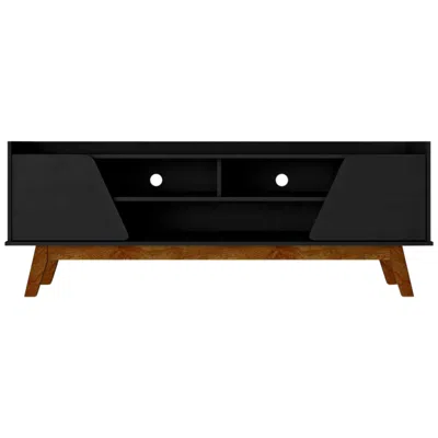 Manhattan Comfort Marcus 63" Wide Matte Black Wood 2-door Tv Stand