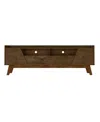 Manhattan Comfort Marcus 70.86" Medium Density Fiberboard 4-shelf Tv Stand In Rustic Brown