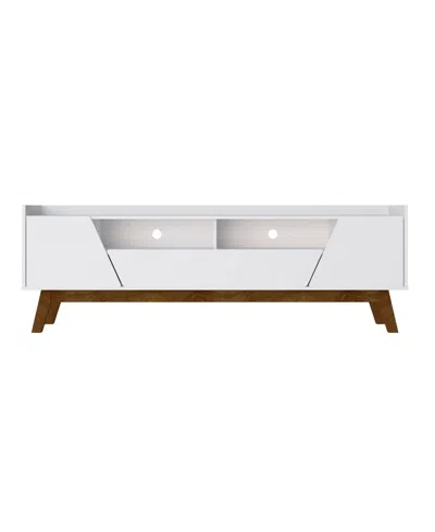 Manhattan Comfort Marcus 70.86" Medium Density Fiberboard 4-shelf Tv Stand In White