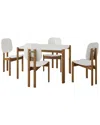 Manhattan Comfort Mid-century Modern Gales 5pc 47in Dining Table Set