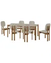 Manhattan Comfort Mid-century Modern Gales 7pc 70in Dining Table Set