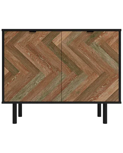 Manhattan Comfort Mid-century Modern Liam Accent Cabinet In Brown