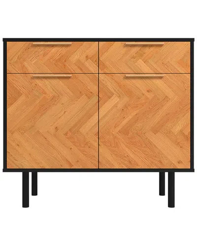 Manhattan Comfort Mid-century Modern Liam Sideboar In Brown