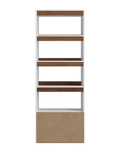 Manhattan Comfort Mid-century Modern Ratzer Bookcase In Brown